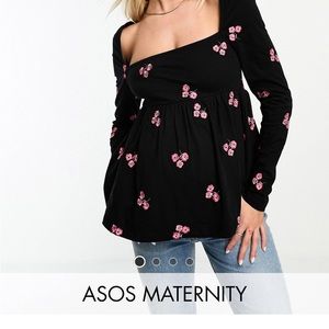 ASOS Maternity top with floral embroidery